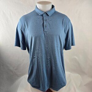 Lululemon Polo Shirt Mens Large Blue Performance Golf Activewear Stretch Casual